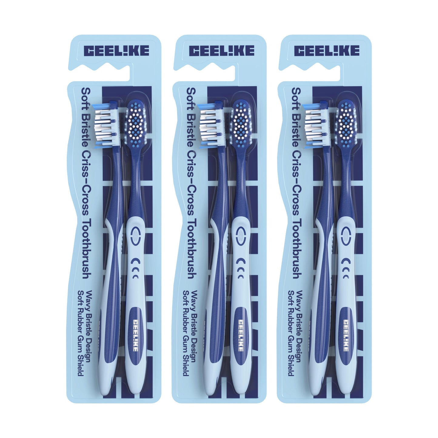 CEELIKE Soft Bristle Cross-Action Toothbrush