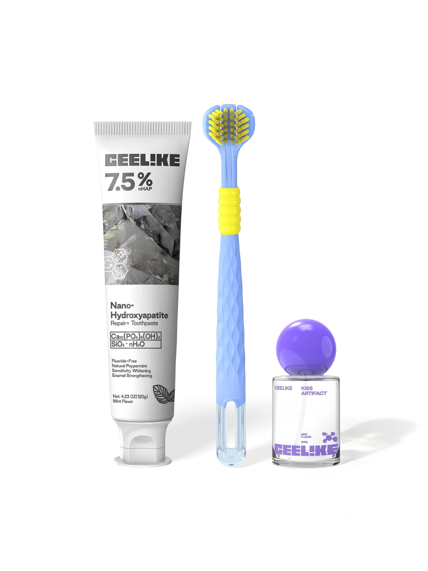 CEELIKE Daily Oral Care Set | Toothpaste + Oral Spray + Toothbrush