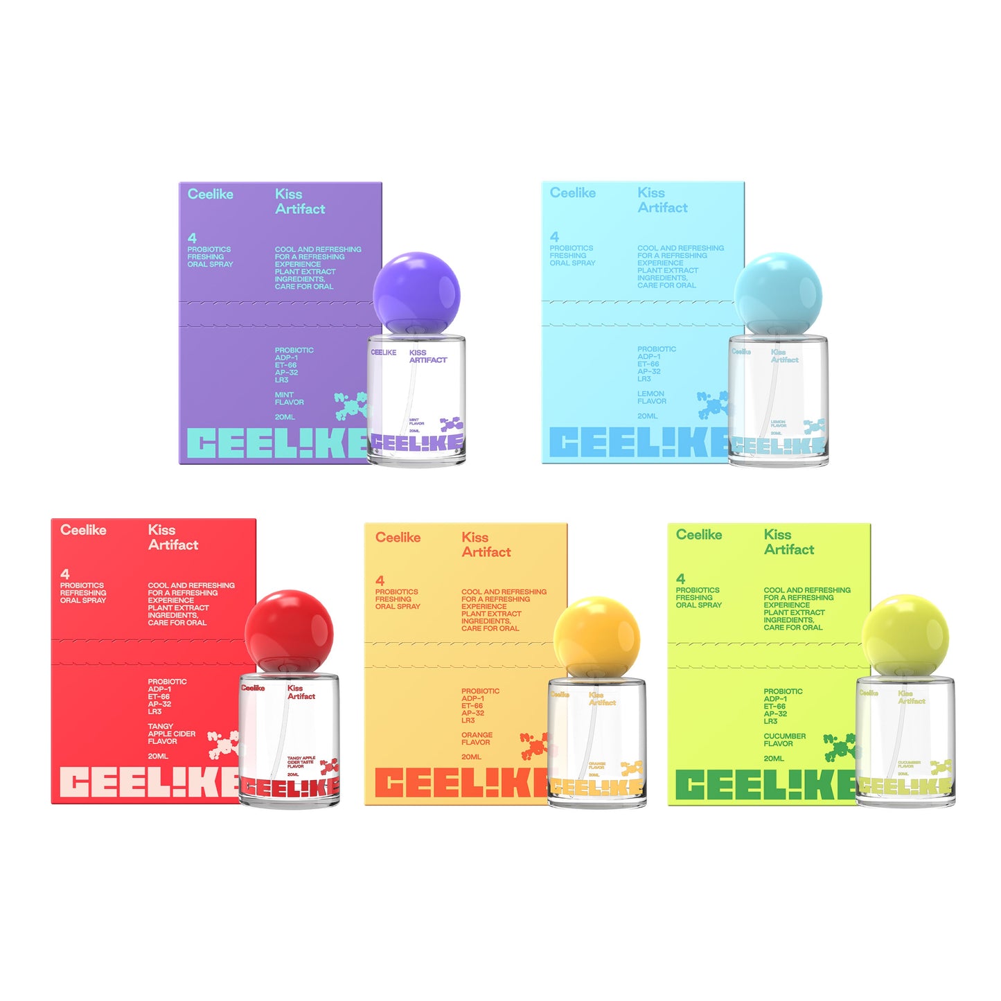 CEELIKE Smile Mist 5-Pack Set | Assorted Flavors