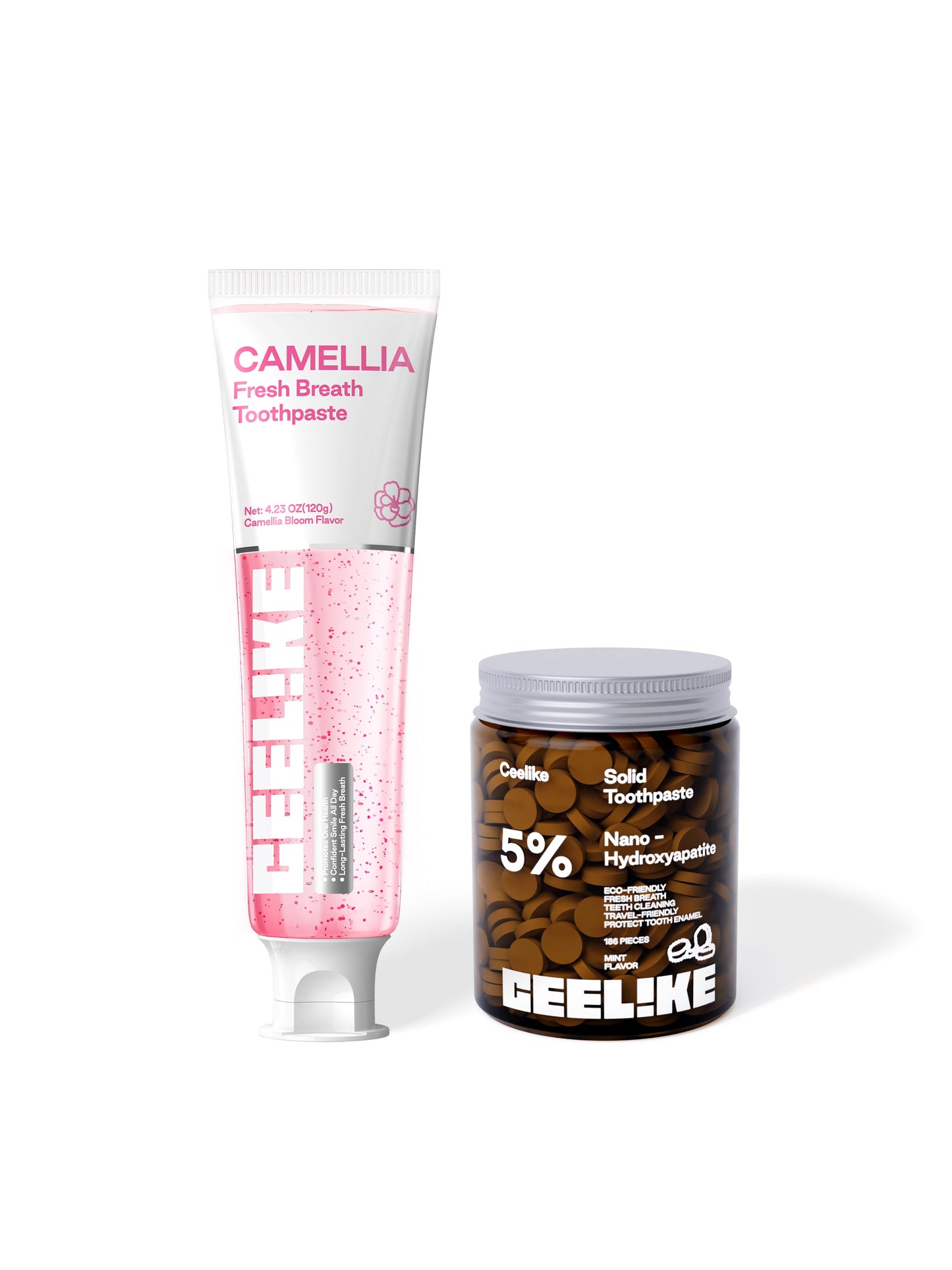 CEELIKE Dual Care Pack – Toothpaste + Solid Tablet Jar